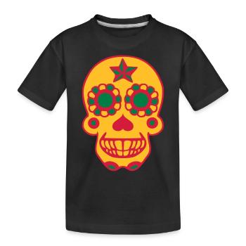 Mexican skull Calavera skull dead - Kids' Premium Organic T-Shirt - black - Front