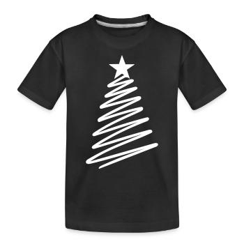 Christbaum Weihnachten Tanne - Kinder Premium Bio T-Shirt - Schwarz - Vorne