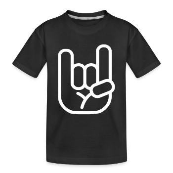 Rock Punk Metal Hand Symbol - Kinder Premium Bio T-Shirt - Schwarz - Vorne