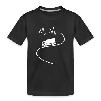 Truck profession truck warehouse highway gift driver - Kids' Premium Organic T-Shirt - black - Front