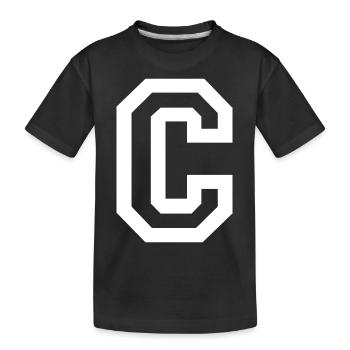 Lettre C - T-shirt bio Premium Enfant - noir - Devant