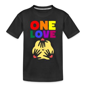 One Love - Kids' Premium Organic T-Shirt - black - Front