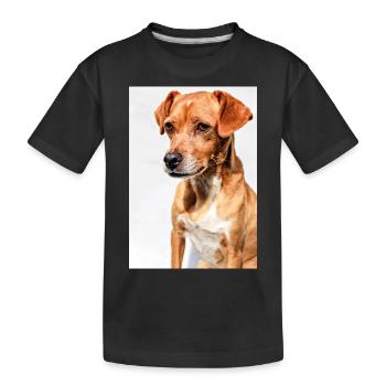 Hunde Portrait Weiß - Kinder Premium Bio T-Shirt - Schwarz - Vorne
