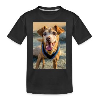 Hunde Portrait im Freiem - Kinder Premium Bio T-Shirt - Schwarz - Vorne