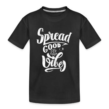 BEAUTIFUL TIME LOVE HAPPY QUOTE GOOD LIFE MOTIF - Kids' Premium Organic T-Shirt - black - Front