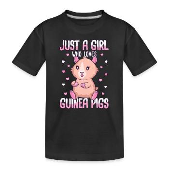 Doux Cochon d’Inde Disant Motif Fille - T-shirt bio Premium Enfant - noir - Devant