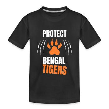 Protect Bengal Tigers - Kids' Premium Organic T-Shirt - black - Front