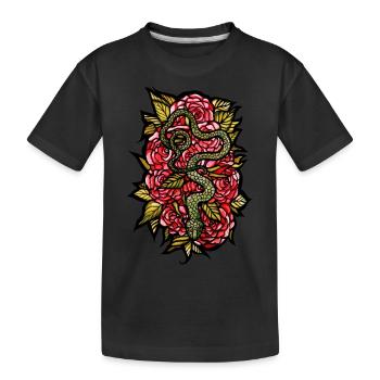 Roses serpent - T-shirt bio Premium Enfant - noir - Devant