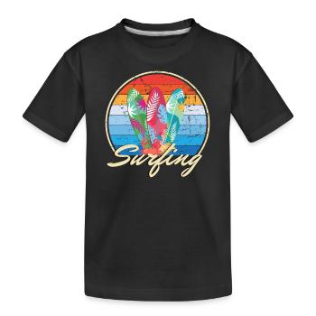 Surf Surf SurfBoard Motif en Vintage Look Cadeau - T-shirt bio Premium Enfant - noir - Devant