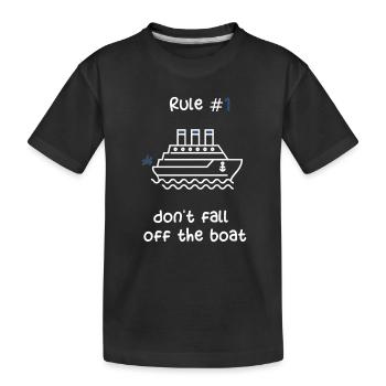 CRUISE SHIP - WHITE AND BLUE CRUISE SHIP - Kids' Premium Organic T-Shirt - black - Front