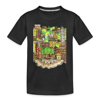 cityscape - Kids' Premium Organic T-Shirt - black - Front