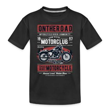 MC MOTORRAD CLUB RETRO VINTAGE CHOPPER RIDE MOTIFS - Kids' Premium Organic T-Shirt - black - Front