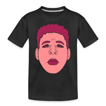 Design baiser bouche visage triste - T-shirt bio Premium Enfant - noir - Devant