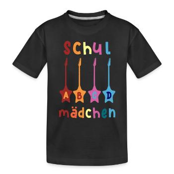 Schulmädchen ABCD Rockgitarre T shirt - Kinder Premium Bio T-Shirt - Schwarz - Vorne