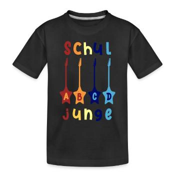 Schuljunge ABCD Rockgitarre T shirt - Kinder Premium Bio T-Shirt - Schwarz - Vorne