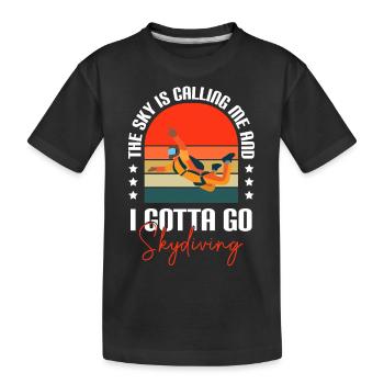 Gleitschirmfliegen Sport Springen Sprung - Kinder Premium Bio T-Shirt - Schwarz - Vorne