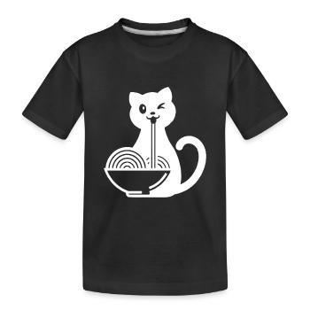 Soupe de nouilles japonaises Ramen Cat - T-shirt bio Premium Enfant - noir - Devant