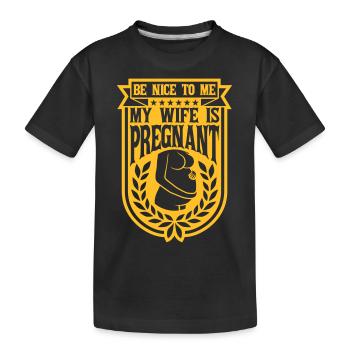 ma femme est enceinte - T-shirt bio Premium Enfant - noir - Devant