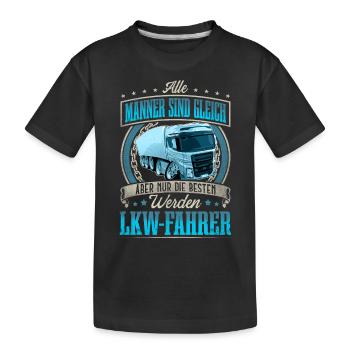 LKW Fahrer - Kinder Premium Bio T-Shirt - Schwarz - Vorne