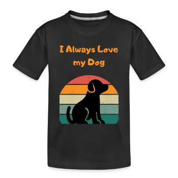 Always a dog love Doggi dog lover - Kids' Premium Organic T-Shirt - black - Front