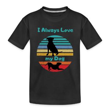 Always a dog love Doggi dog lover - Kids' Premium Organic T-Shirt - black - Front