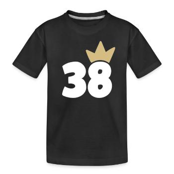 38 Krone Nummer 38 - Kinder Premium Bio T-Shirt - Schwarz - Vorne