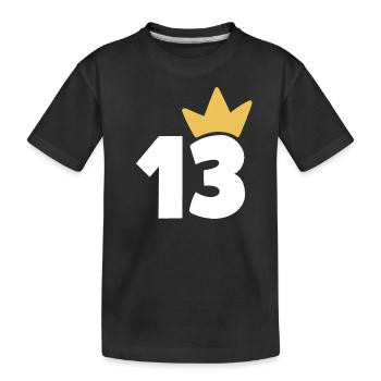 13 Krone Nummer 13 - Kinder Premium Bio T-Shirt - Schwarz - Vorne