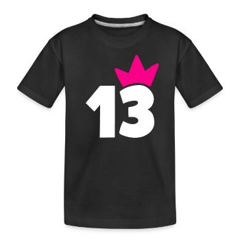 13 Krone Girl 13 - Kinder Premium Bio T-Shirt - Schwarz - Vorne