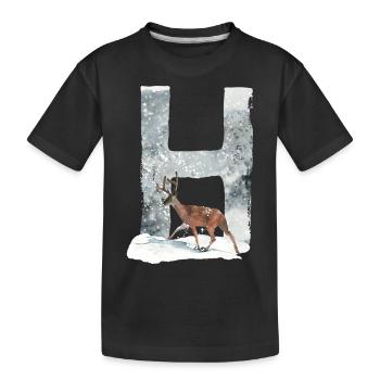 H – caractère décoratif – hiver - T-shirt bio Premium Enfant - noir - Devant