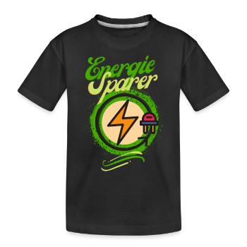 Energie Sparer Statement Design - Save Energy! - Kinder Premium Bio T-Shirt - Schwarz - Vorne