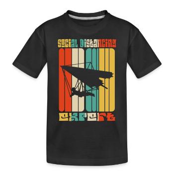 Expert en distanciation sociale Deltaplane - T-shirt bio Premium Enfant - noir - Devant