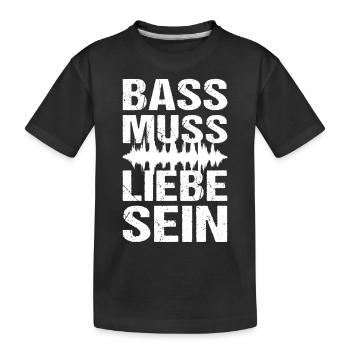 Bass Muss Liebe Sein Techno Musik - Kinder Premium Bio T-Shirt - Schwarz - Vorne