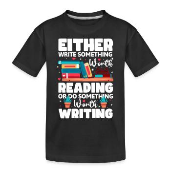 Schriftsteller Roman Literatur Buchautor - Kinder Premium Bio T-Shirt - Schwarz - Vorne