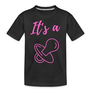 Baby Ankündigung - Mädchen - Schwangerschaft - Kinder Premium Bio T-Shirt - Schwarz - Vorne