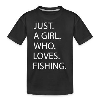 happy fishing equipment fishing rod bass fishing - Kids' Premium Organic T-Shirt - black - Front