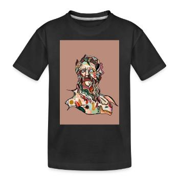 Zeus with background - Kids' Premium Organic T-Shirt - black - Front