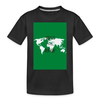 TRAVEL THE WORLD - Kinder Premium Bio T-Shirt - Schwarz - Vorne