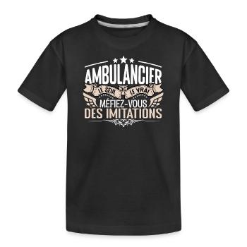 Ambulancier le seul Ambulancier le vrai Ambulancie - T-shirt bio Premium Enfant - noir - Devant