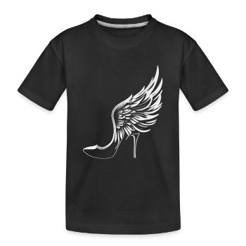 Highheels mit Flügeln - Kinder Premium Bio T-Shirt - Schwarz - Vorne