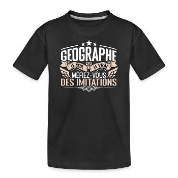 Géographe le seul Géographe le vrai Géographe - T-shirt bio Premium Enfant - noir - Devant