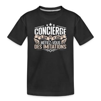 Concierge le seul Concierge le vrai Concierge - T-shirt bio Premium Enfant - noir - Devant