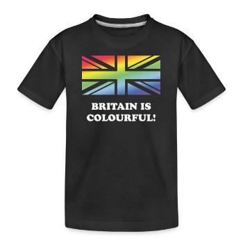 Großbritannien ist bunt! (Union Jack, Großbritannien) - Kinder Premium Bio T-Shirt - Schwarz - Vorne