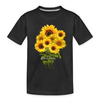 Bouquet de tournesol - T-shirt bio Premium Enfant - noir - Devant
