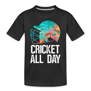 Cricket toute la journée - T-shirt bio Premium Enfant - noir - Devant