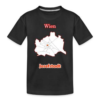 Bezirke Josefstadt Karte mit Wien Stadtkarte - Kinder Premium Bio T-Shirt - Schwarz - Vorne