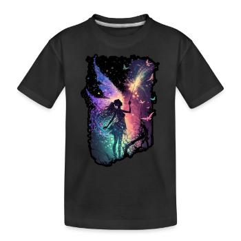 Magic Fairy Makes Fireworks Night Child Girl - Kids' Premium Organic T-Shirt - black - Front