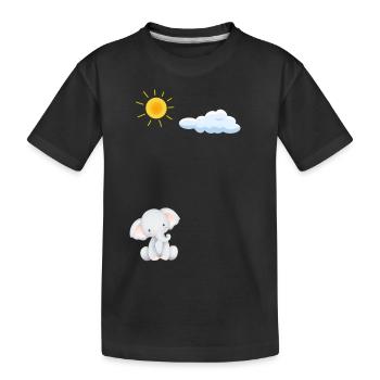 Cute elephant - Kids' Premium Organic T-Shirt - black - Front