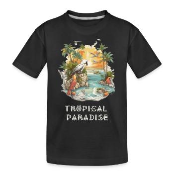 Tropical Paradise - Kids' Premium Organic T-Shirt - black - Front