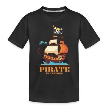 Pirate in Training / Pirateship - Kinder Premium Bio T-Shirt - Schwarz - Vorne