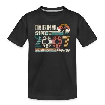 2007 anniversary 2007 born in 2007 anniversary - Kids' Premium Organic T-Shirt - black - Front